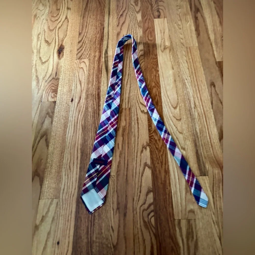 Vintage Rooster Tie Plaid Madras Preppy Ivy 80s